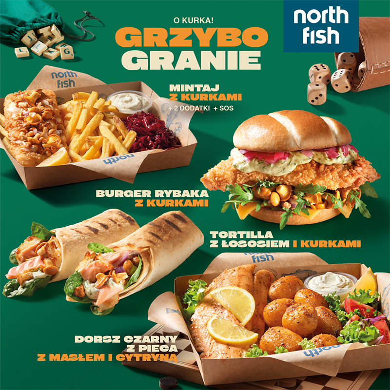Podstawowa grafika wpisu:Grzybo Granie – North Fish zaprasza do gry o smak!