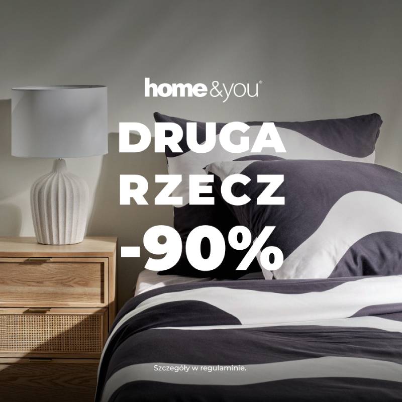 Podstawowa grafika wpisu:W ten weekend home&you zaprasza do udziału w promocji Druga Rzecz -90%
