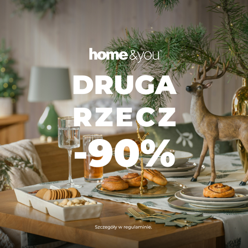 Podstawowa grafika wpisu:W ten weekend home&you zaprasza do udziału w promocji Druga Rzecz -90%