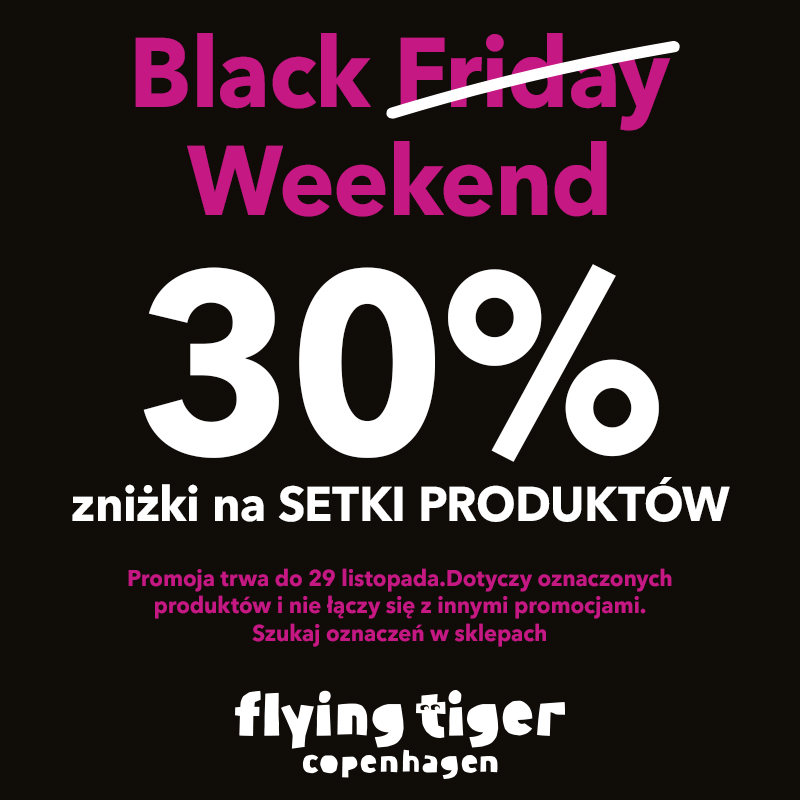 Podstawowa grafika wpisu:Black Weekend we Flying Tiger Copenhagen!