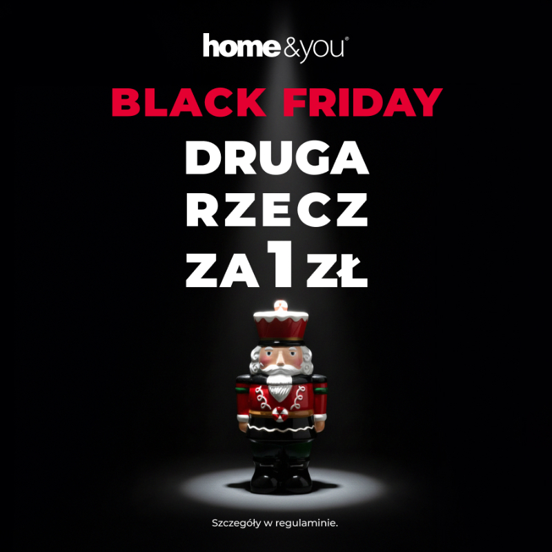 Podstawowa grafika wpisu:W BLACK FRIDAY home&you zaprasza do udziału w promocji Druga Rzecz za ZŁOTÓWKĘ!