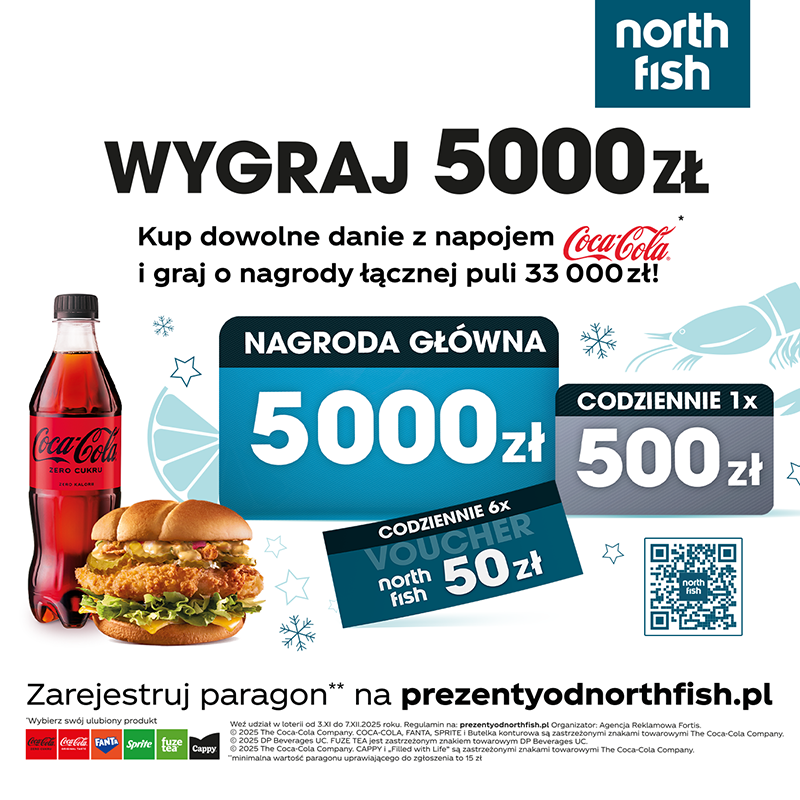 Podstawowa grafika wpisu:Prezenty od North Fish? Rusza loteria z Coca-Cola!