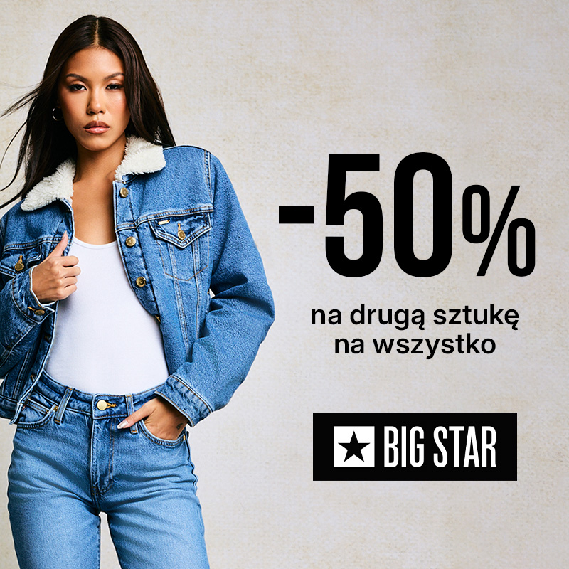 Podstawowa grafika wpisu:-50% NA&nbsp;DRUGĄ SZTUKĘ W&nbsp;BIG STAR!