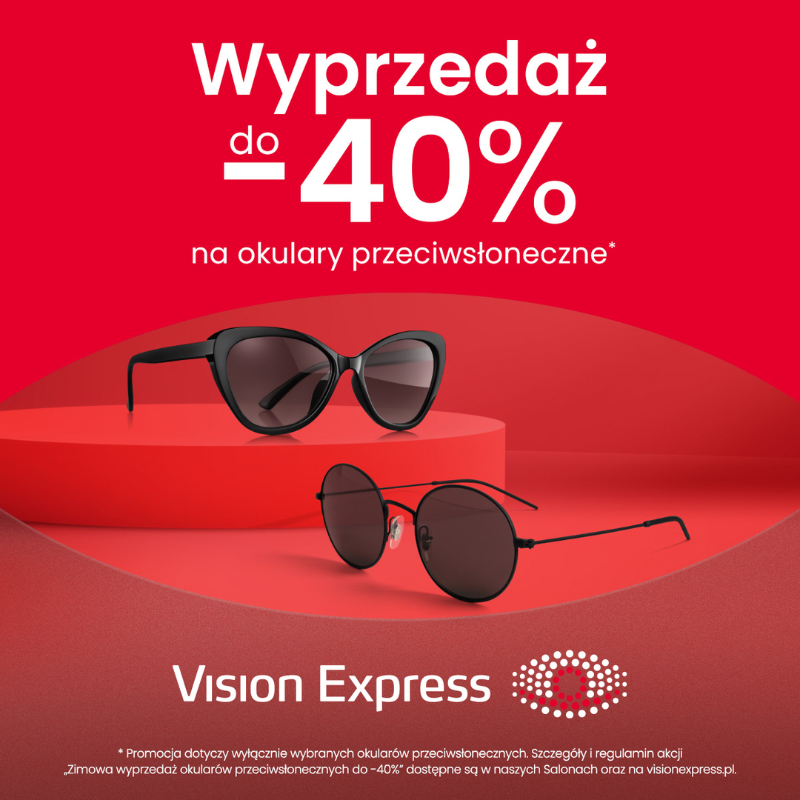 Podstawowa grafika wpisu:Zimowa wyprzedaż okularów przeciwsłonecznych w Vision Express wystartowała!