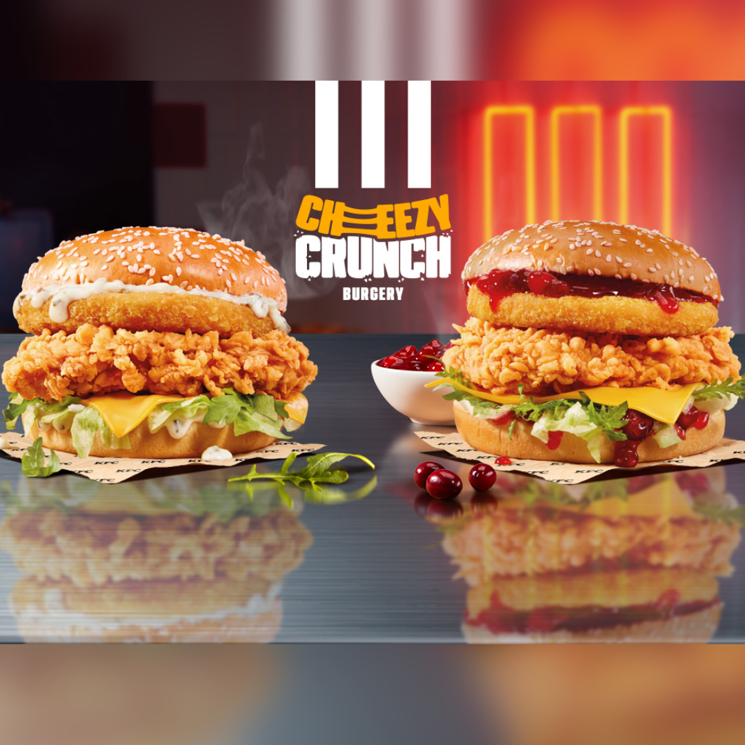 Podstawowa grafika wpisu:KFC rozgrzewa tej&nbsp;zimy. Poznaj Cheese Crunch Burgers