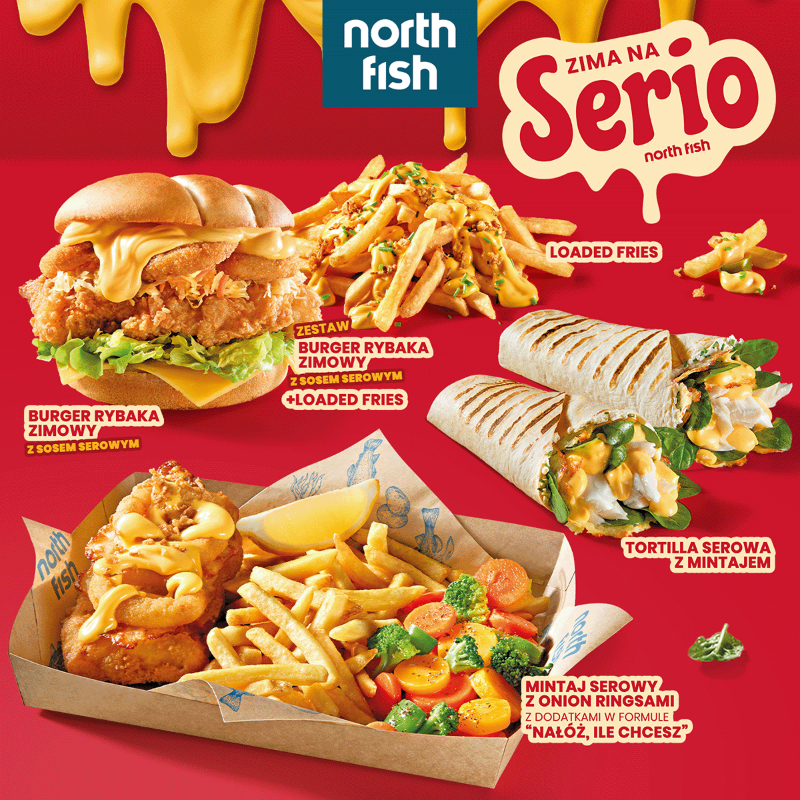 Podstawowa grafika wpisu:Zima na serio – North Fish rozgrzewa zimę nową kampanią pełną serowego smaku