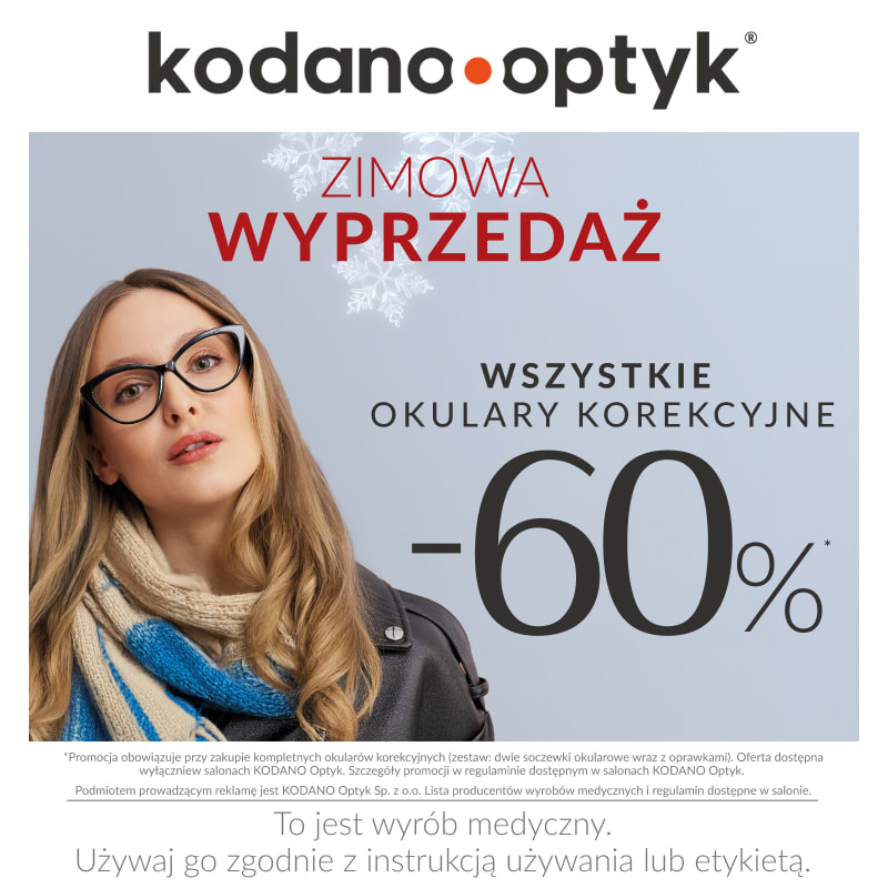 Podstawowa grafika wpisu:WSZYSTKIE OKULARY KOREKCYJNE 60% TANIEJ!
