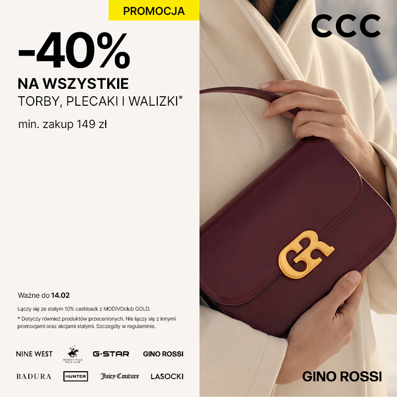 Podstawowa grafika wpisu:-40% na&nbsp;WSZSTKIE TORBY, PLECAKI, WALIZKI