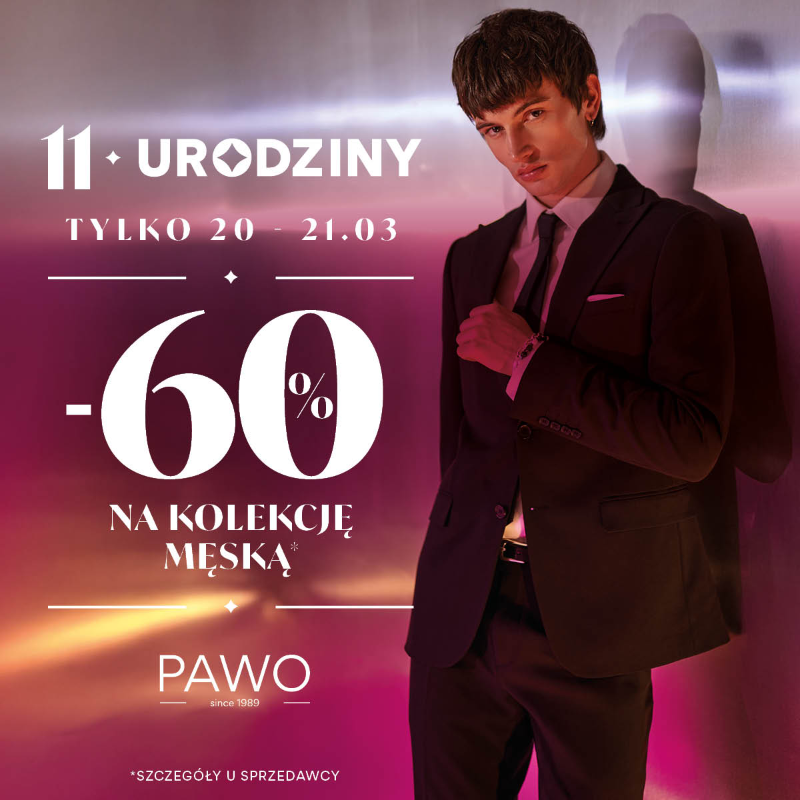 Podstawowa grafika wpisu:Świętujemy 11. urodziny salonu PAWO w&nbsp;Galerii Katowickiej