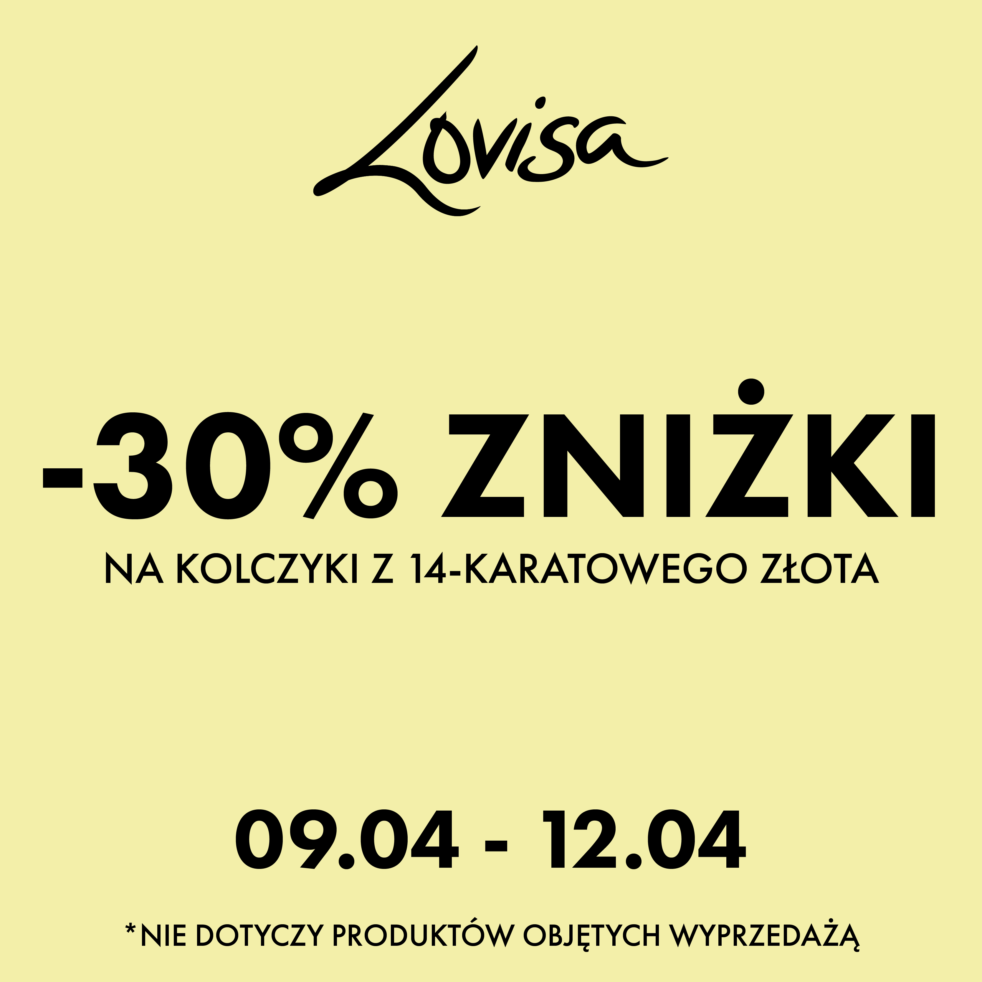 Podstawowa grafika wpisu:-30% zniżki na kolczyki z 14 – karatowego złota