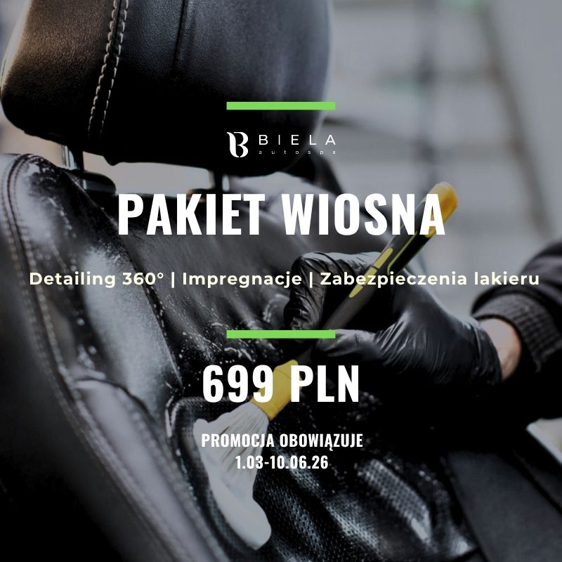 Podstawowa grafika wpisu:Pakiet Wiosna – kompleksowy detailing auta w&nbsp;promocyjnej cenie 699 zł