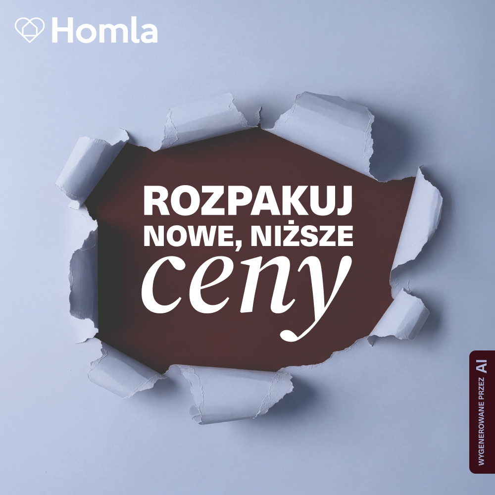 Podstawowa grafika wpisu:Rozpakuj nowe, niższe ceny w Homla!