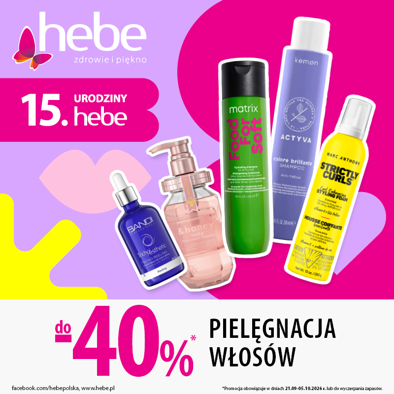 Podstawowa grafika wpisu:Pielęgnacja włosów do – 40%